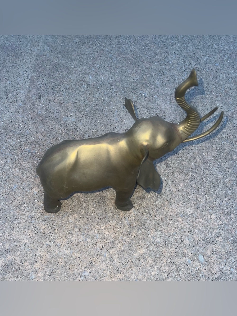 Brass Elephant Figurine with Trunk Up - Picture 5 of 5